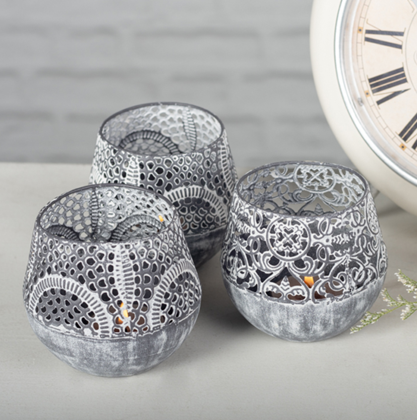 Metal Pattern Candle Holders