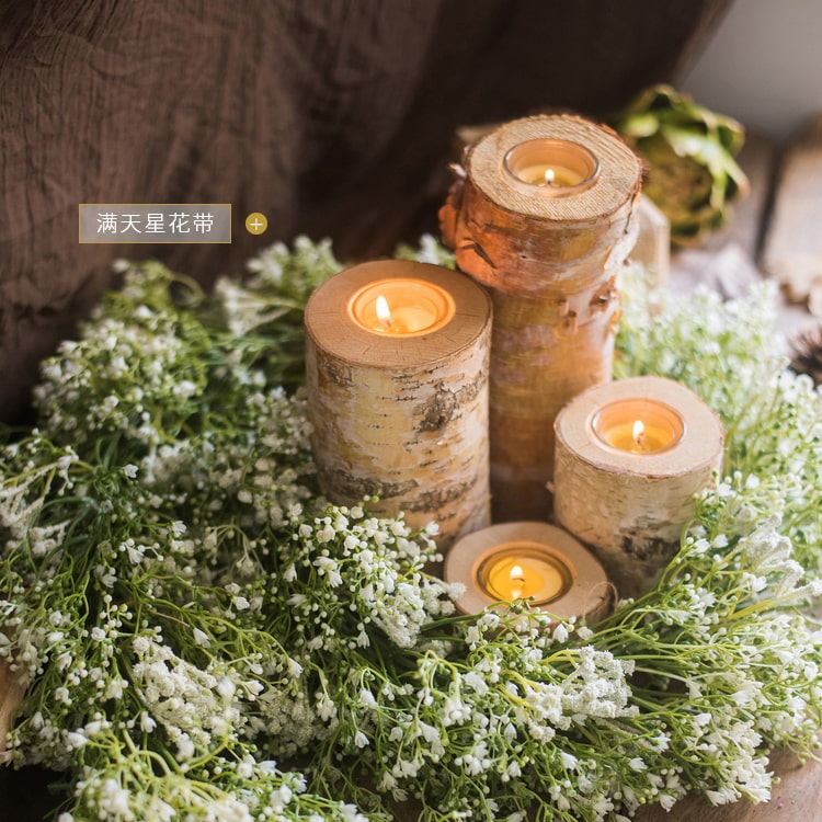 Birch Wood Tea Light Holder